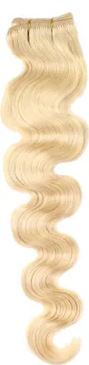 Immagine prodotto di hair2heart bacchette di capelli umani per cucire le estensioni Wavy - 50cm 100g 9/0 biondo chiaro