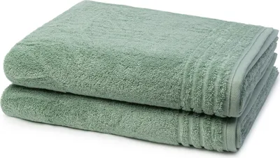 Produktbild von Vossen Vienna Style Supersoft 2 X Duschtuch im Set Extrem flauschig und saugfähig, Stäbchenbordüre Ton in Ton, Logostick