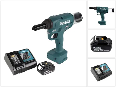 Produktbild von Makita DRV 250 RF1 Akku Blindnietsetzgerät 18V 20kN Brushless + 1x Akku 3,0Ah + Ladegerät
