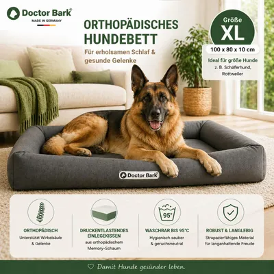 Produktbild von Doctor Bark – Hundebett– Grau – XL