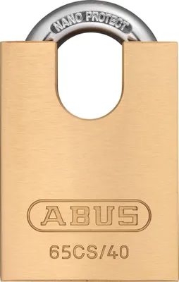 Produktbild von ABUS Vorhängeschloss Messing 65CS/40 - Schlosskörper aus Messing - gehärteter Stahlbügel und Bügelschutz - ABUS-Sicherheitslevel 5