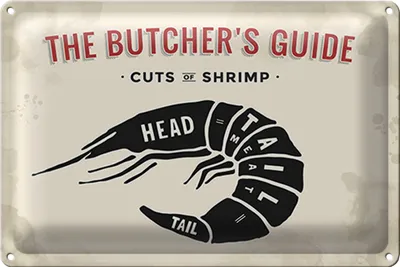 Produktbild von Blechschild Garnele 18x12cm cuts of shrimp Fisch