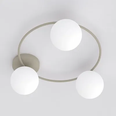 Image de Lampe à suspension SOPRA avec sphères en verre blanc opale