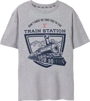 Obrázok produktu pre Yellowstone - Pánske tričko s krátkym rukávom "Train Station" NS7510 (S) (sivá škvrnitá)