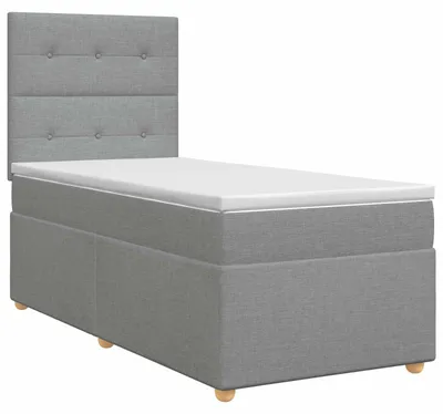 Immagine prodotto di vidaXL Letto a molle con materasso grigio chiaro 90 x 200 cm in tessuto