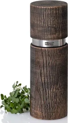 Produktbild von AdHoc Gewürzmühle Holz - Textura Antique Pfeffer-/Salzmühle 15cm - CeraCut® Keramikmahlwerk Braun