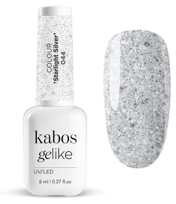 Zdjęcie produktu dla Kabos Lakier hybrydowy UV Gelike 044 Starlight Silver 8 ml