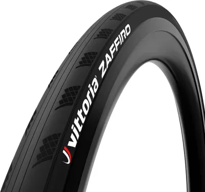 A close-up studio shot of a bicycle tire.