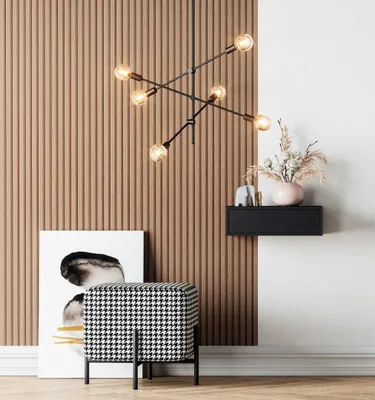 Produktbild von NEWROOM Tapete Braun Vliestapete Holz - Holztapete Skandi   Paneele Lamellen Holzwand Modern Lamellenwand