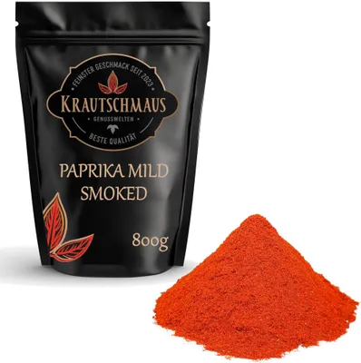 Produktbild von 800g Paprikapulver geräuchert 800g von Krautschmaus, schonend getrocknet, voller Geschmack