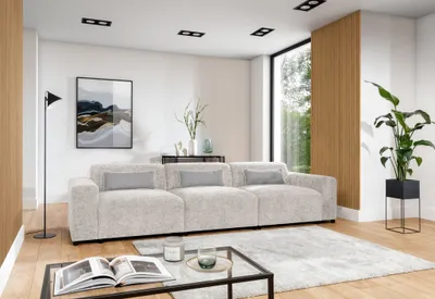 Produktbild von Bigsofa Designersofa Sofa ROMY 4-Sitzer in Stoff Enjoy Me Creme