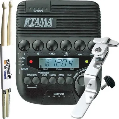 Zdjęcie produktu dla Zegarek Tama Rhythm Watch z uchwytem RWH10 i pałkami perkusyjnymi