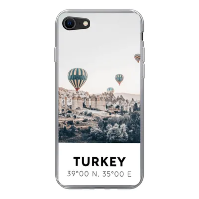 Produktbild von MuchoWow® Handyhülle Schutzhülle Hülle für iPhone 8 Heißluftballon - Türkei - Sommer - Grau Silikon Softcase Handy Hülle - Schutzhaube