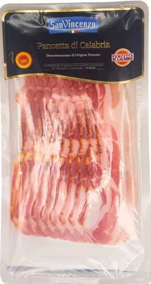 Produktbild von Pancetta di Calabria in Scheiben geschnitten 80g - San Vincenzo