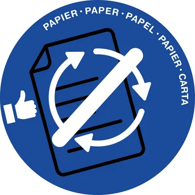 Image de Cep 1009340141 Corbeille à papier Couvercle - Ø 380 mm, bleu pour papier