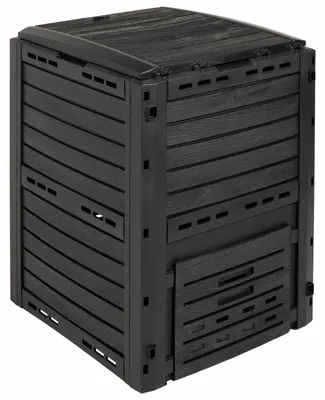 Image de vidaXL Composteur de jardin, noir, 59,5 x 60 x 81,5 cm, 280 litres, 100% polypropylène