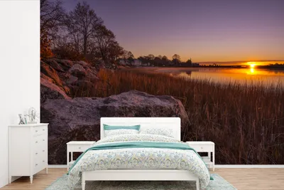 Produktbild von MuchoWow® Fototapete für Wohnzimmer oder Schlafzimmer Wandtapete Vinyl Motivtapete Sonnenaufgang in Maine - 525x350 cm - Das Hintergrundbild