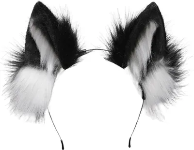Produktbild von Wolfsohren Kostüm Damen Wolf Ohren Wolf Kostüm Katzenohren,black White