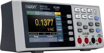 Obrázek produktu pro Owon XDM1241 Multimetr 55 000 počítání, RMS, automatická volba rozsahu, ampérmetr, voltmetr, AC/DC napětí/proud, frekvence, odpor, kapacita atd