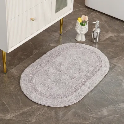 Produktbild von Fußmatte,Sauberlaufmatte,Wasserabsorbierend und atmungsaktiv,  rutschfestes Latexpad, Badezimmer,Rutschfest,Hellgrau,45*70cm