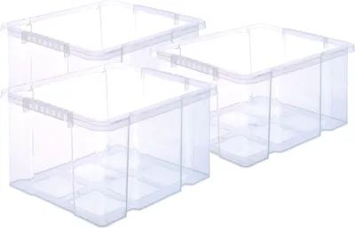 Produktbild von BigDean 3x Stabile Kunststoffbox Eurobox (Dreh Stapelbar) 44x35x24cm passt in Kastenregale