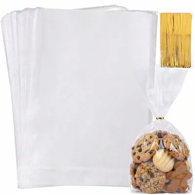 Obrázek produktu pro 100 kusů průhledných sáčků na bonbóny, celofánové sáčky, rozměry 20 x 30 cm