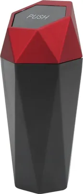 Obrázok produktu pre Automatický odpadkový kôš s vekom, nepretekajúci, červený, štýlový, univerzálne použiteľný, do vozidiel, domácnosti, kancelárie, kuchyne