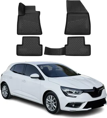 Productafbeelding van 2015-2020 Renault Megane vloermatten, thermoplastisch elastomeer (TPE), zwart, 4-delig