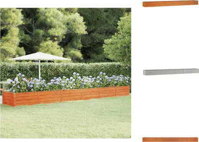 Obrázok produktu pre vidaXL Hrdzavý vyvýšený záhon 600x80x45 cm Corten oceľ - Kvetináče a sadenice