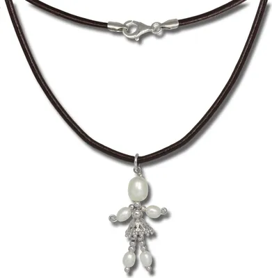 Produktbild von SilberDream Halskette 45cm 925 Silber Damen Schmuck Dancer schwarz weiß SDK102