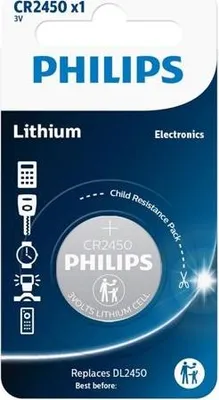 Produktbild von Philips Lithium Knopfzelle CR 2450 - CR2450