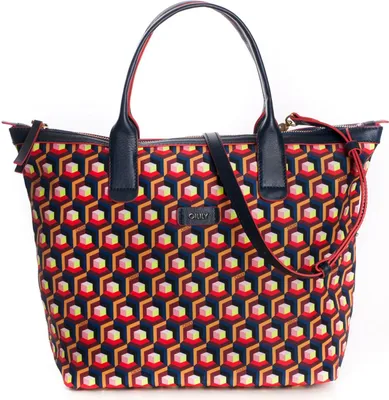 Produktbild von Oilily Handtasche Schultertasche Geo Diamonds Handbag Indigo blau mehrfarbig