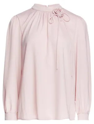 Produktbild von Damen Bluse rosa Größe S mit Stehkragen und regulärer Passform