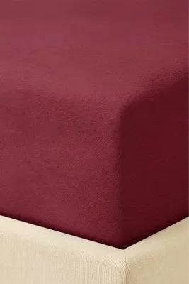 Produktbild von Frottee-Spannbettlaken 90x200x30 cm Bordeaux