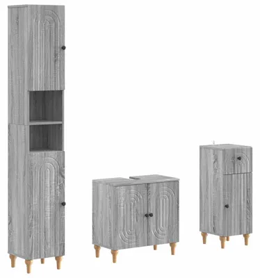 Immagine prodotto di vidaXL Sistema di mobili da bagno in 3 pezzi ALKMAAR, realizzato in materiale composito di legno