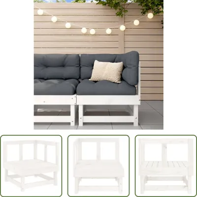 Produktbild von The Living Store Garten-Ecksofa Weiß Massivholz Kiefer
