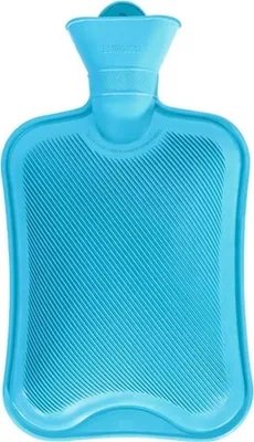 Produktbild von Wärmflasche ohne Bezug 2L Große Öffnung Sichere und langlebige Naturkautschuk-Bettflasche für Kinder und Erwachsene Geschenke für Frauen (Blau)