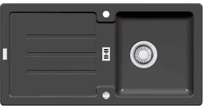 Immagine prodotto di Strata, STG 614-86 3 1/2", 860x435mm, reversibile, troppopieno, filtro a cestello con valvola eccentrica, nero opaco