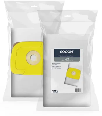 Productafbeelding van SQOON® Stofzuigerzakken Geschikt voor Lux D820 / Classic / Royal - Model 105023001 - High Filtration met Rubber Afdichting - 10 Stuks