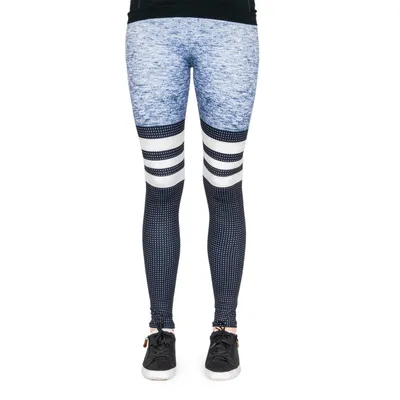 Produktbild von cosey Sports Line - Yoga und Fitness-Leggings - Workout Stripes & Dots Schwarz-Grau