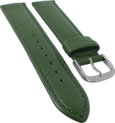 Produktbild von Taurus Uhrenarmband | Kalbsleder grün mit Naht, Standardlänge 30174, Stegbreite:22mm, Schließe:Silbern