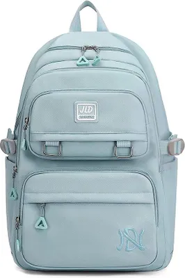 Productafbeelding van Famanu rugzak voor meisjes - waterdicht, met vak voor 15,6 inch laptop, grijs