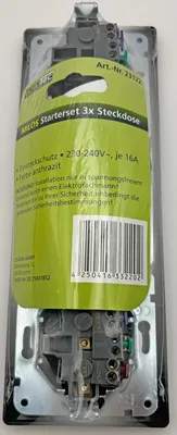 Produktbild von MILOS Set 3 Steckdosen + 3-fach Rahmen 250V/ 16A, Anthrazit