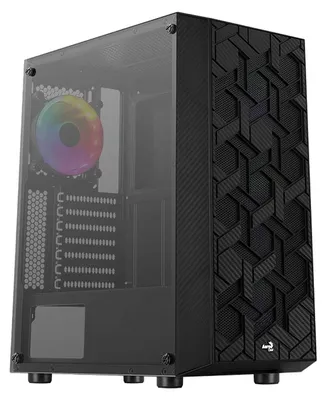 Produktbild von Aerocool Hive-G-BK-v3, Midi Tower, PC, Schwarz, ATX, micro ATX, Mini-ITX, Acrylnitril-Butadien-Styrol (ABS), SPCC, 15,7 cm