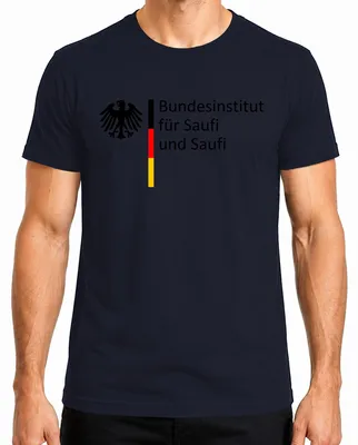 Productafbeelding van Bundesinstitut voor liefhebbers van Saufi bier, cadeau voor bierdrinkers, feestkleding voor heren, T-shirt, marineblauw, maat L