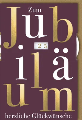 Produktbild von Jubiläum - Glückwunschkarte im Format 11,5 x 17 cm mit Umschlag - Zum
