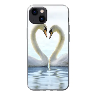 Produktbild von MuchoWow® Handyhülle Schutzhülle Hülle für iPhone 13 mini Schwäne - Herz - Ehepaar Silikon Softcase Handy Hülle - Softcase