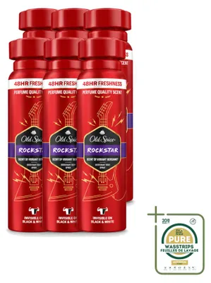 Obrázek produktu pro 6 kusů deodorantu Old Spice Rockstar ve spreji, objem 150 ml – balení