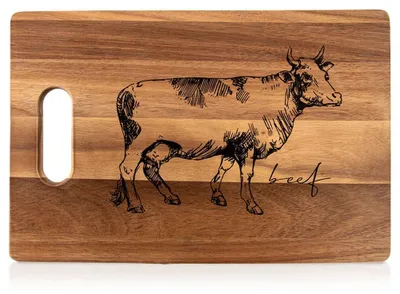Zdjęcie produktu dla Deska do krojenia z drewna akacjowego z uchwytem, 36 x 24 cm