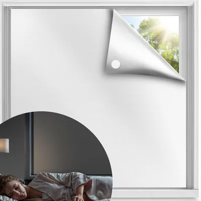 Imagen del producto de Cortina opaca, 100% bloqueadora de luz, de 100 x 145 cm, para dormitorio